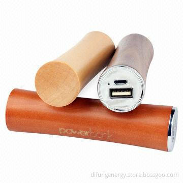 3,000mAh Power Bank, Eco-friendly Wood Power Tube Supply